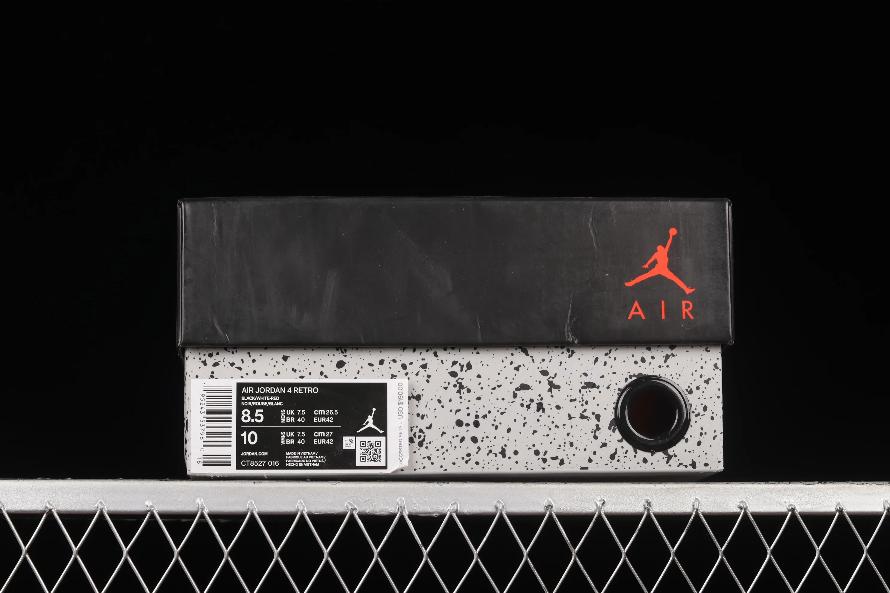 All categories Air Jordan Jordan series basketball shoes Air Jordan 4 foreign trade version Air Jordan 4 Retro "University Blue" AJ4 Jordan 4 new black and red retro casual sports culture basketball shoes CT8527-016